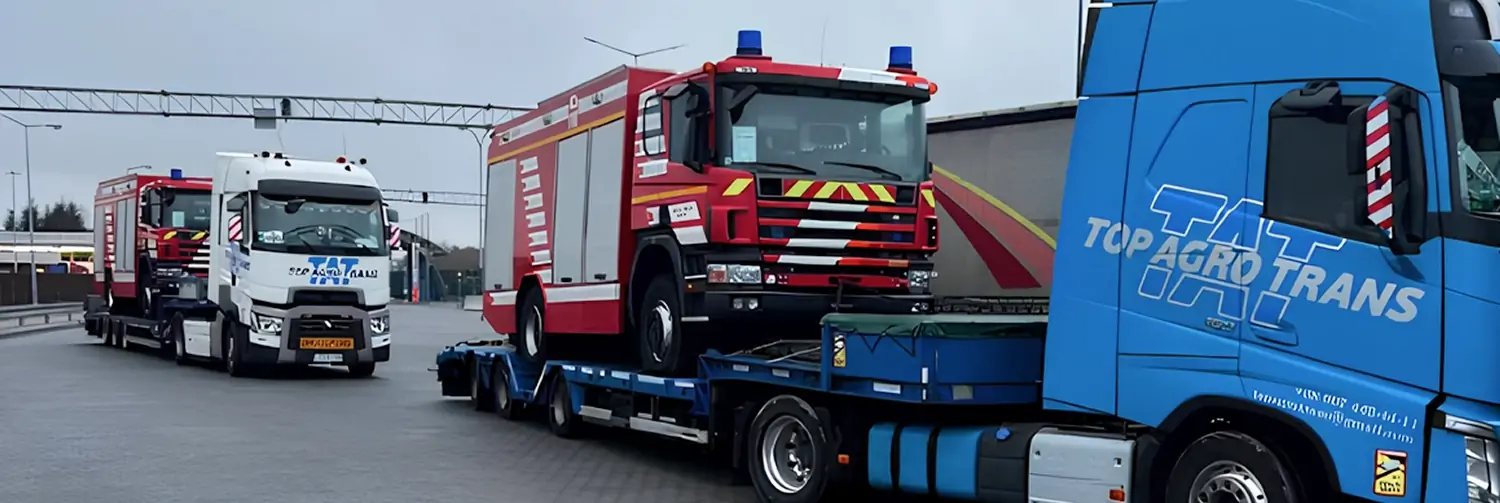 Перевезення двох пожежних машин Scania P124 CB з м. Рехерсвіль (Швейцарія) до Київської області (Україна) фото №1